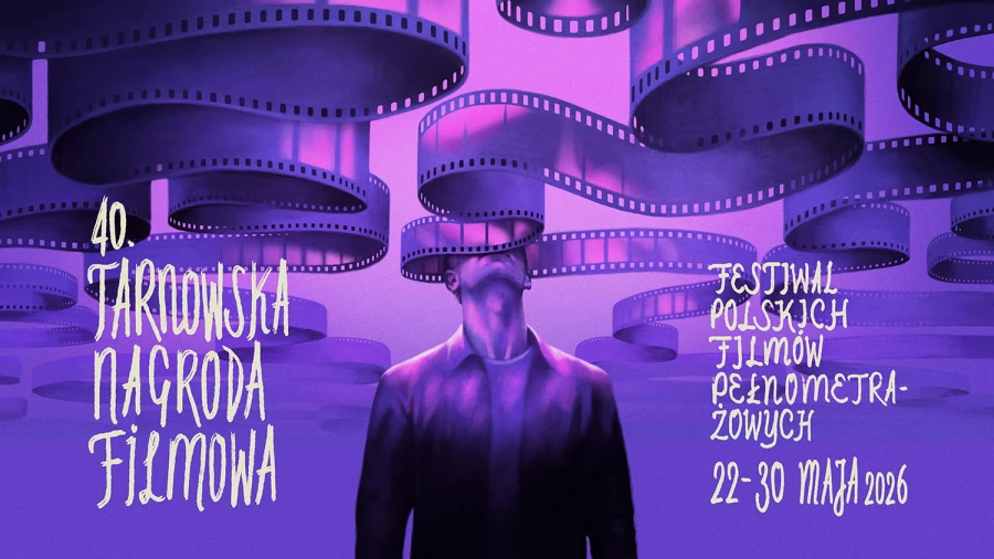 Plakat artystyczny jubileuszowej 40. Tarnowskiej Nagrody Filmowej